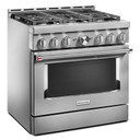 KitchenAid® 36'' Smart Commercial-Style Gas Range with 6 Burners KFGC506JSS