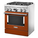 KitchenAid® 30'' Smart Commercial-Style Dual Fuel Range with 4 Burners KFDC500JSC