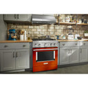 KitchenAid® 30'' Smart Commercial-Style Dual Fuel Range with 4 Burners KFDC500JSC