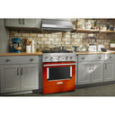 KitchenAid® 30'' Smart Commercial-Style Dual Fuel Range with 4 Burners KFDC500JSC