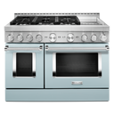 KitchenAid® 48'' Smart Commercial-Style Gas Range with Griddle KFGC558JMB