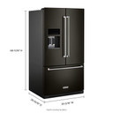 Kitchenaid® 26.8 Cu. Ft. Standard-Depth French Door Refrigerator with Exterior Ice and Water Dispenser KRFF577KBS