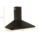 Whirlpool® 36" Contemporary Black  Stainless Wall Mount Range Hood WVW53UC6HV