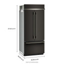 Kitchenaid® 20.8 Cu. Ft. 36" Built-In French Door Bottom Mount Refrigerator with Platinum Interior KBFN536SBE