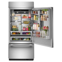 Kitchenaid® 20.8 Cu. Ft. 36" Built-In Bottom Mount Refrigerator with Platinum Interior KBBR336SPS