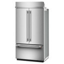 Kitchenaid® 24.2 Cu. Ft. 42"" Built-In French Door Bottom Mount Refrigerator with Platinum Interior KBFN542SPS