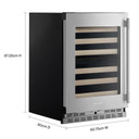 Kitchenaid® 24" Undercounter Wine Cellar with Full-Extension Wood-Front Racks KUWL524SPS