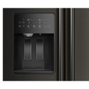 Kitchenaid® 20.8 Cu. Ft. Counter-Depth Side-by-Side Refrigerator with Exterior Ice and Water Dispenser in Black Ore KRSC536RBE