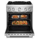 KitchenAid® 30-Inch 4 Burner Commercial-Style Dual Fuel Range with No Preheat Air Fry Mode KFDS930SSS