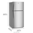 Whirlpool® 29.5-inch Wide Top Freezer Refrigerator with Total Coverage Cooling- 19 Cu. Ft. WRTX7419SZ
