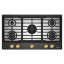 Kitchenaid® Gas-on-Metal Cooktop with an Integrated Wok Grate and CookShield™ Finish KCGK736SBE
