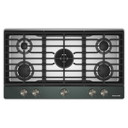 KitchenAid® 36  in. Gas Cooktop with 5 Burners and Integrated Wok Grate KCGK536SJP
