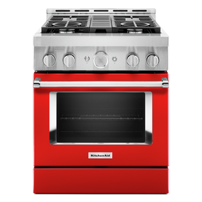 KitchenAid® 30'' Smart Commercial-Style Gas Range with 4 Burners KFGC500JPA