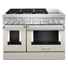 KitchenAid® 48'' Smart Commercial-Style Dual Fuel Range with Griddle KFDC558JMH