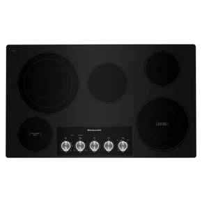 Kitchenaid® 36" Electric Cooktop with 5 Elements and Knob Controls KCES556HBL