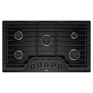 Whirlpool® 36-inch Gas Cooktop with EZ-2-Lift™ Hinged Cast-Iron Grates WCG55US6HB