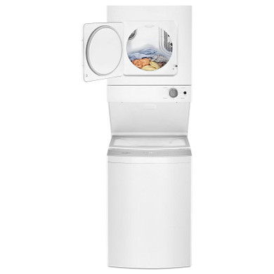 Whirlpool® 1.8 cu.ft I.E.C. Electric Stacked Laundry Center 6 Wash cycles and AutoDry™ YWET4024HW