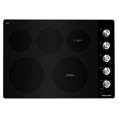 Kitchenaid® 30 Electric Cooktop with 5 Elements and Knob Controls KCES550HSS