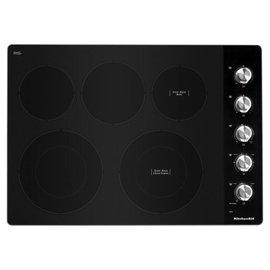 Kitchenaid® 30" Electric Cooktop with 5 Elements and Knob Controls KCES550HSS