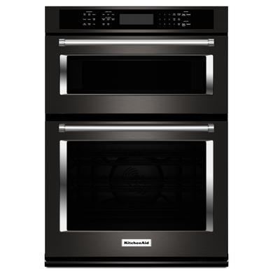 Kitchenaid® 30 Combination Wall Oven with Even-Heat™  True Convection (Lower Oven) KOCE500EBS