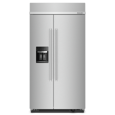 Kitchenaid® 25.1 Cu. Ft. 42" Built-In Side-by-Side Refrigerator with Ice and Water Dispenser KBSD702MPS