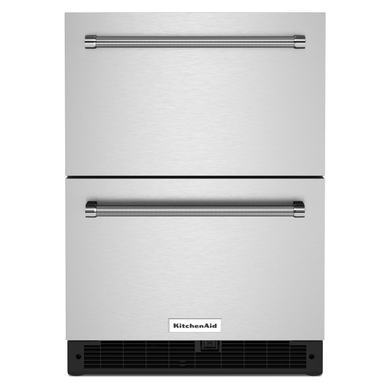 Kitchenaid® 24" Stainless Steel Undercounter Double-Drawer Refrigerator KUDR204KSB