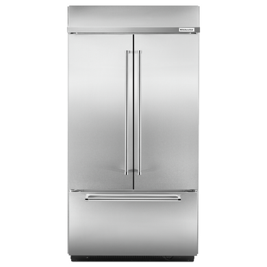 Kitchenaid® 24.2 Cu. Ft. 42" Width Built-In Stainless French Door Refrigerator with Platinum Interior Design KBFN502ESS