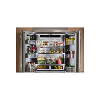 Kitchenaid® 20.8 Cu. Ft. 36" Built-In French Door Bottom Mount Refrigerator with Platinum Interior KBFN536SPS