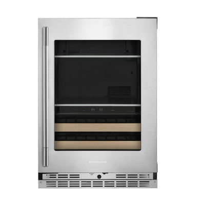 Kitchenaid® 24" Beverage Center with Glass Door and Wood-Front Racks KUBR524SPS