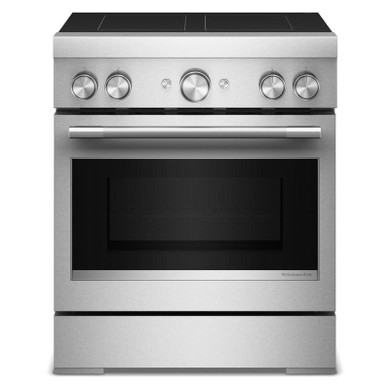 Kitchenaid® 30-Inch 4-Element Induction Freestanding Commercial-Style Range with Air Fry KFIS930SSS