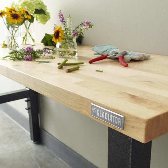 Gladiator® 4' (121.9 cm) Wide Adjustable Height Hardwood Workbench GAWB04HWEG