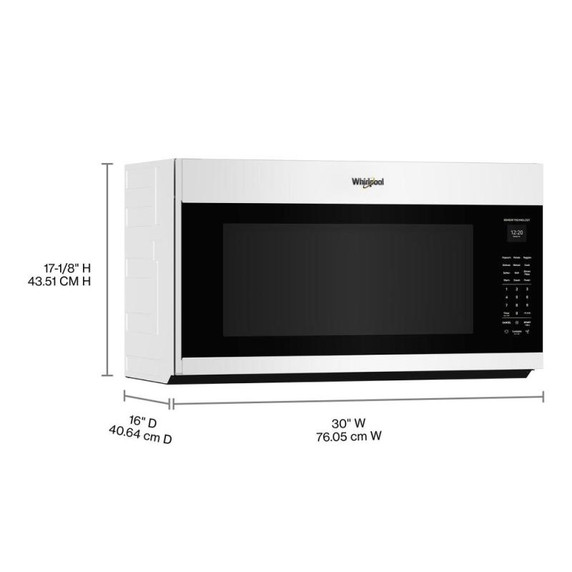 Whirlpool® 2.1 cu. ft. Microwave Hood with 4-Speed Venting YWMMS5630TW