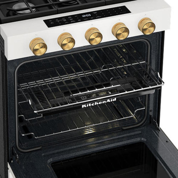 Kitchenaid® 5.0 Cu. Ft. Smart Slide-in Gas Range with Convection Cooking Modes and 2-in-1 Burner KSGS530SPL