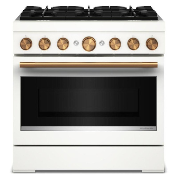 Kitchenaid® 36-Inch 6 Burner Commercial-Style Dual Fuel Range with No Preheat Air Fry Mode KFDS936SPL