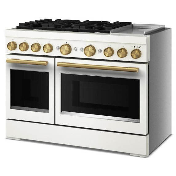 KitchenAid® 48-Inch 6 Burner Commercial-Style Dual Fuel Range with Griddle KFDD948SPL