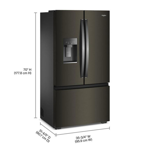 Whirlpool® 36-inch True Counter Depth 3-Door French Door Refrigerator with Nugget Ice - 23.4 cu. ft. WRFC7436TV