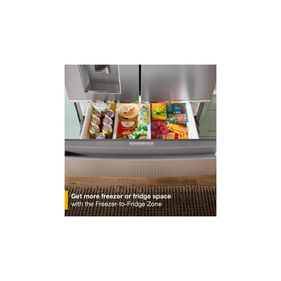 Whirlpool® 36-inch True Counter Depth 4-Door French Door Refrigerator with Nugget Ice - 22 cu. ft. WRMC7436TV