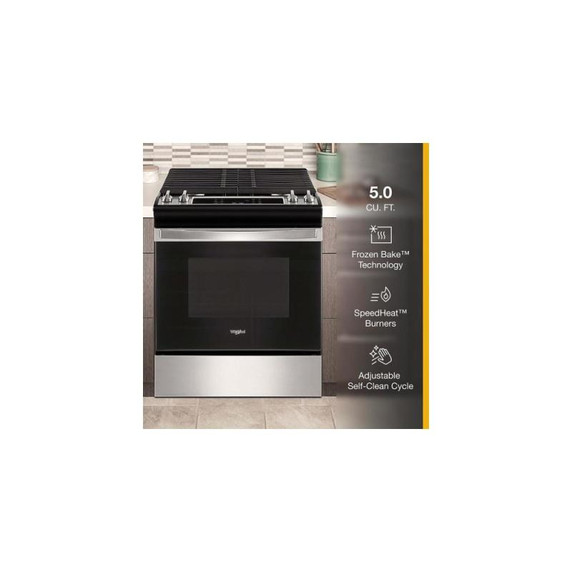 5.0 Cu. Ft. Whirlpool® Gas Range with Frozen Bake™ Technology WEG515S0LS