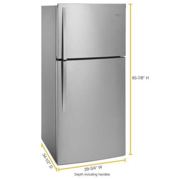 Whirlpool® 30-inch Wide Top-Freezer Refrigerator - EZ Connect Icemaker Kit Compatible- 19.2 cu. ft. WRT519SZDM