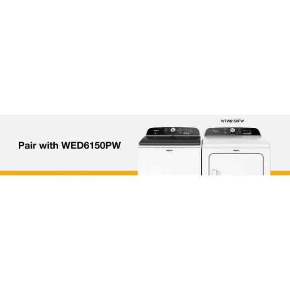 6.0-6.1 Cu. Ft. Whirlpool® Top Load Washer with Removable Agitator WTW6157PW