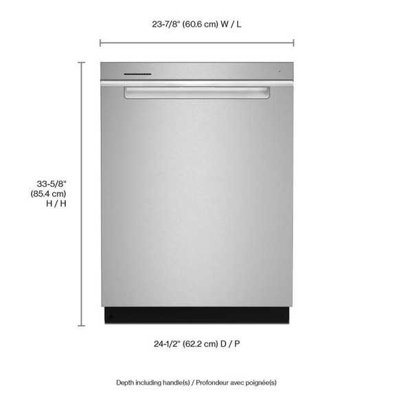 Whirlpool® 24” Stainless Steel Dishwasher with AI Intelligent Wash - 47 dBA WDTA50SAKZ