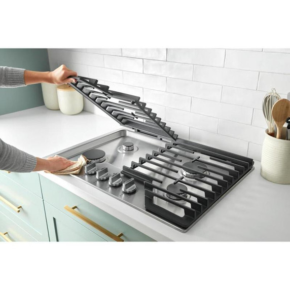 Whirlpool® 36-inch Gas Cooktop with EZ-2-Lift™ Hinged Cast-Iron Grates WCGK5036PS