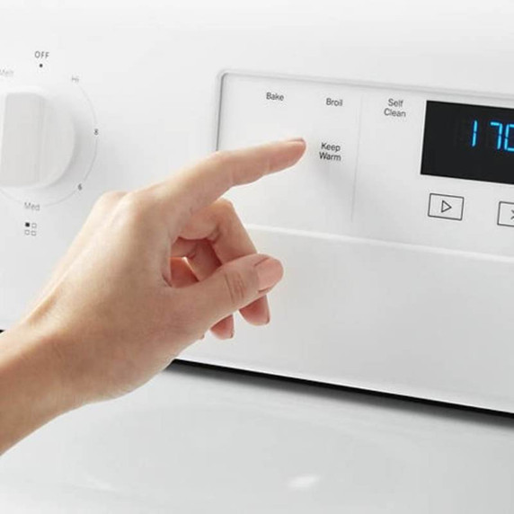 4.8 cu. ft. Whirlpool® electric range with Keep Warm setting YWFC315S0JW