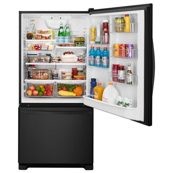 Whirlpool® 22 cu. ft. Bottom-Freezer Refrigerator with Freezer Drawer WRB322DMBB