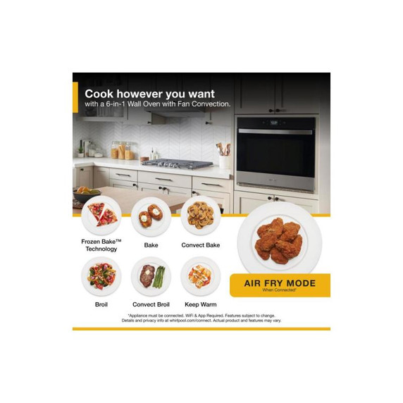 Whirlpool® 5.0 Cu. Ft. Single Wall Oven with Air Fry When Connected WOES5030LZ