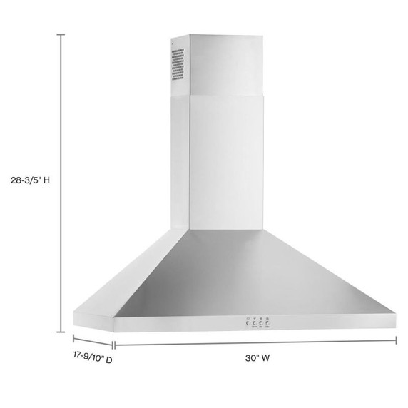 Whirlpool® 30" Chimney Wall  Mount Range Hood WVW53UC0LS