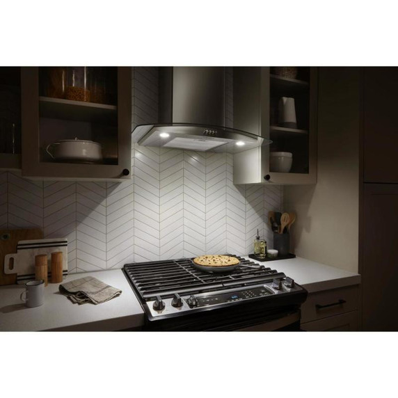 Whirlpool® 30" Curved Glass Wall Mount Range Hood WVW51UC0LS