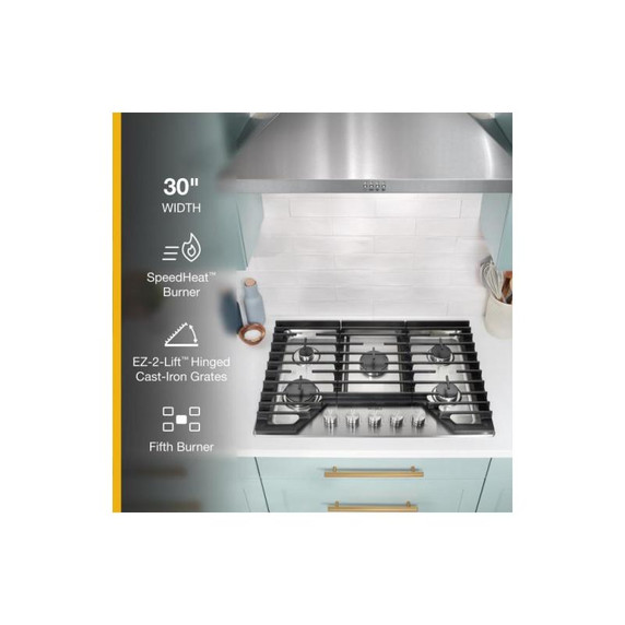 Whirlpool® 30" Curved Glass Wall Mount Range Hood WVW51UC0LS