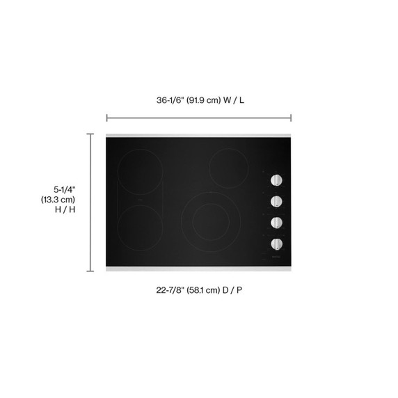 Maytag® 36-Inch Electric Cooktop with Reversible Grill and Griddle MEC8836HS