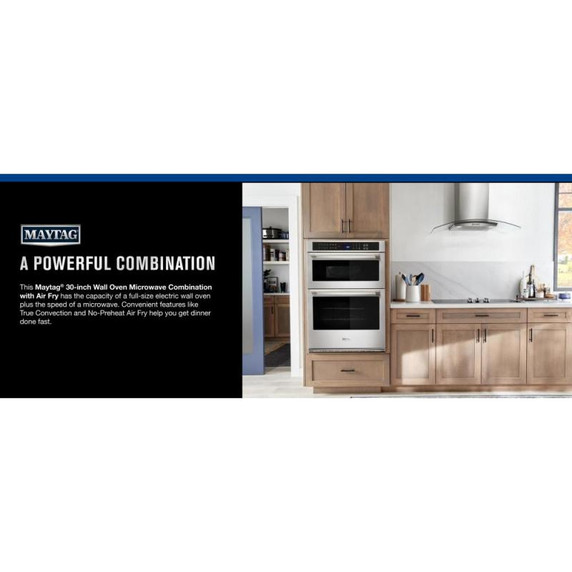 Maytag® 30-inch Wall Oven Microwave Combo with Air Fry and Basket - 6.4 cu. ft. MOEC6030LZ